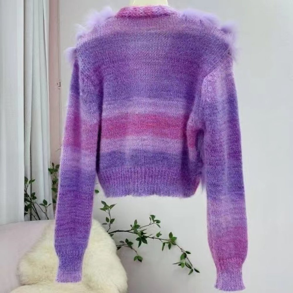 New V-neck cardigan sweater jacket for fall - Picture 2 of 4